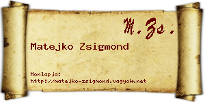 Matejko Zsigmond névjegykártya